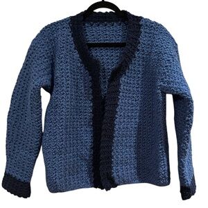Handmade Cottagecore Crochet Knit Open Front Cardigan